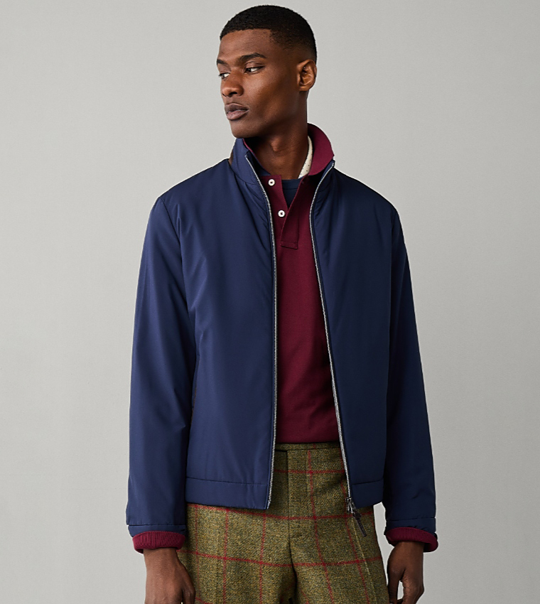Solid Stand Collar Casual Jacket