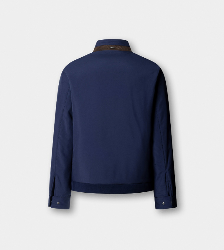 Solid Stand Collar Casual Jacket
