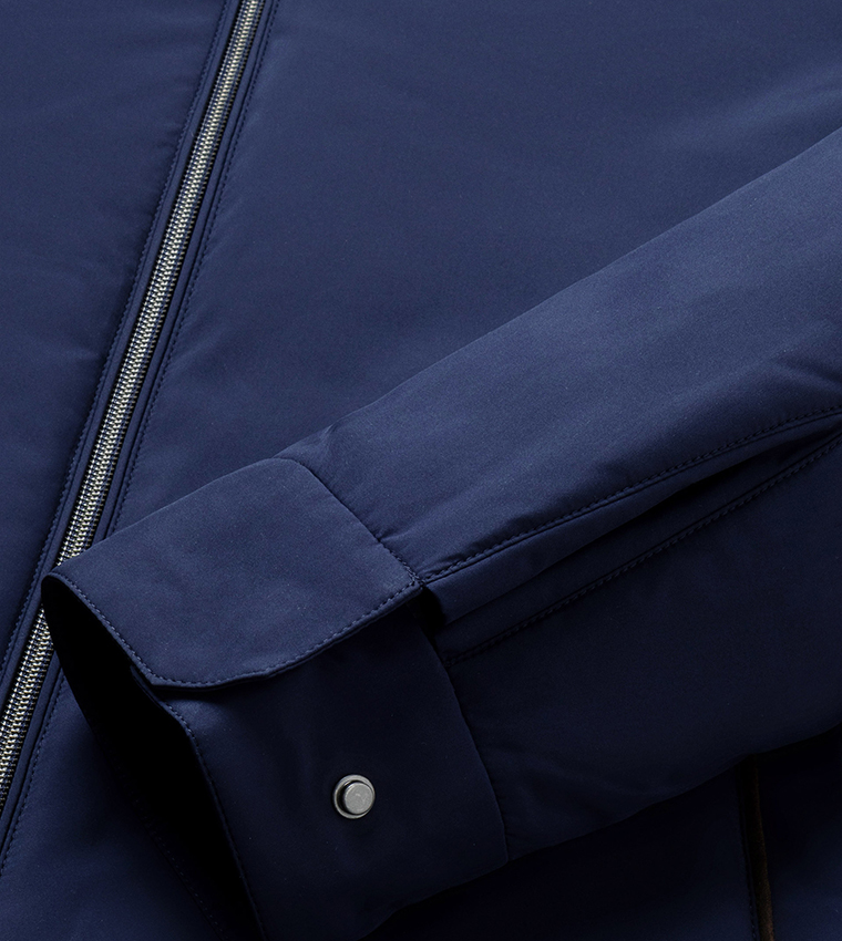 Solid Stand Collar Casual Jacket