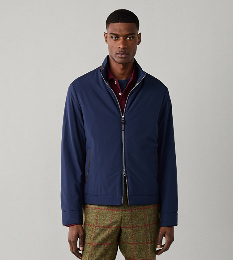 Solid Stand Collar Casual Jacket