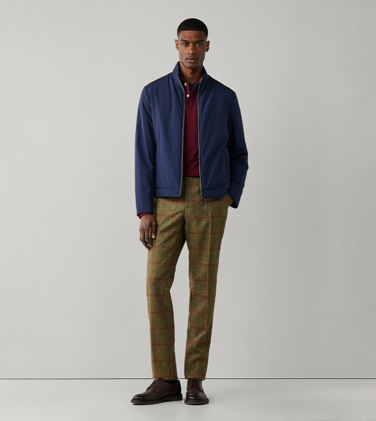 Solid Stand Collar Casual Jacket