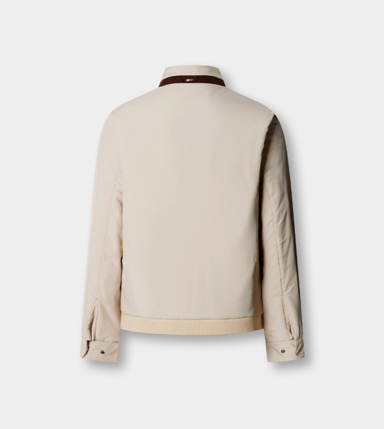 Solid Stand Collar Casual Jacket