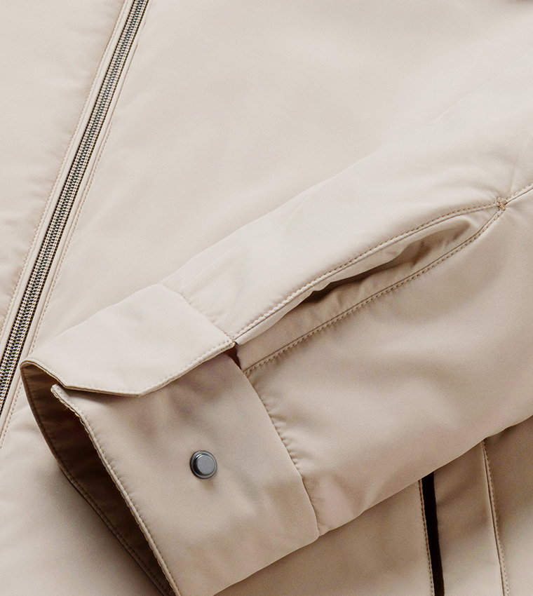 Solid Stand Collar Casual Jacket