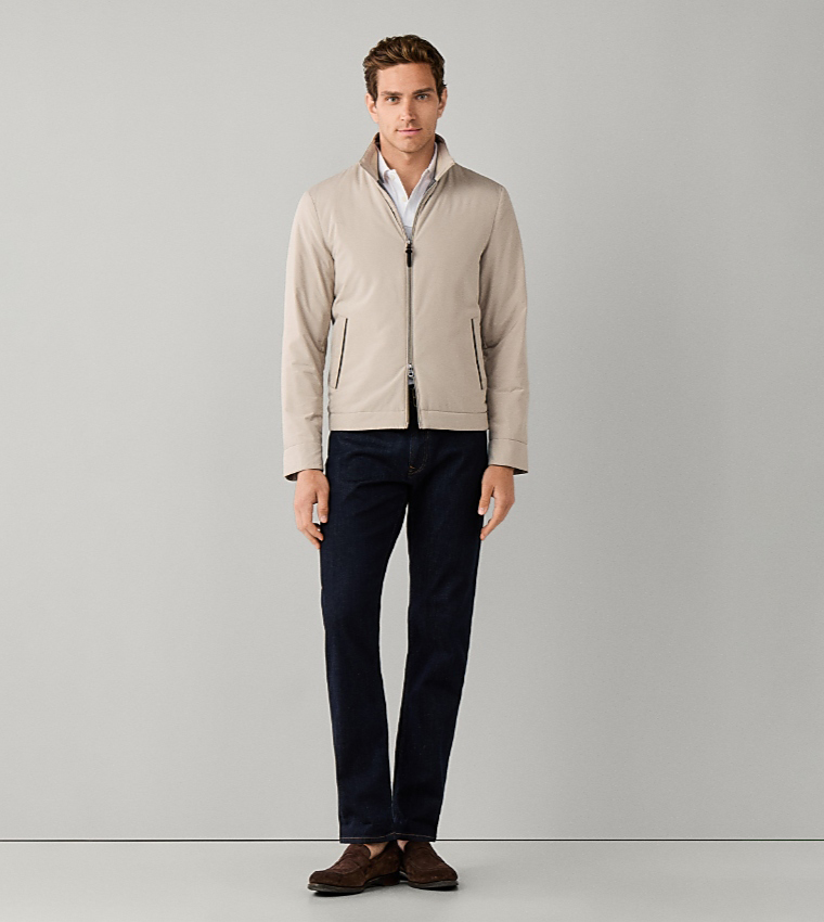 Solid Stand Collar Casual Jacket