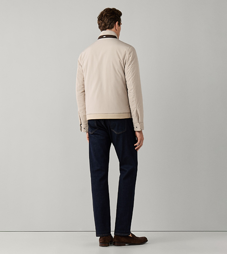 Solid Stand Collar Casual Jacket