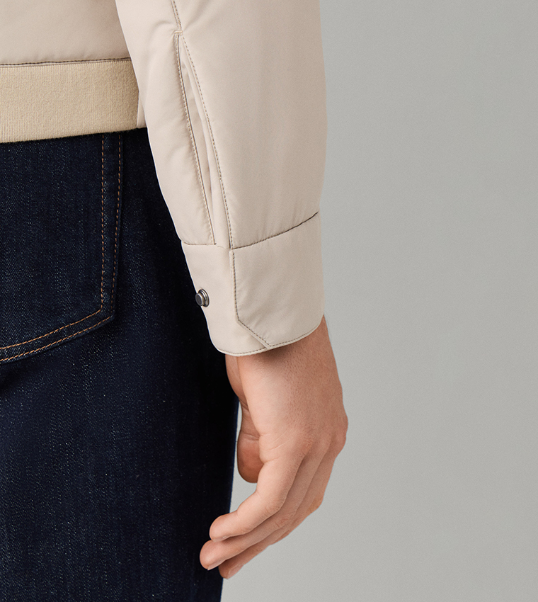 Solid Stand Collar Casual Jacket