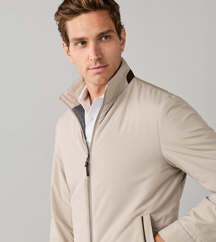 Solid Stand Collar Casual Jacket