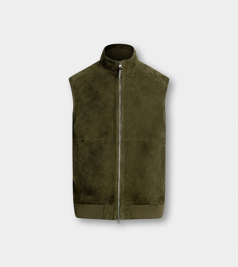Solid Zip Closure Gilet