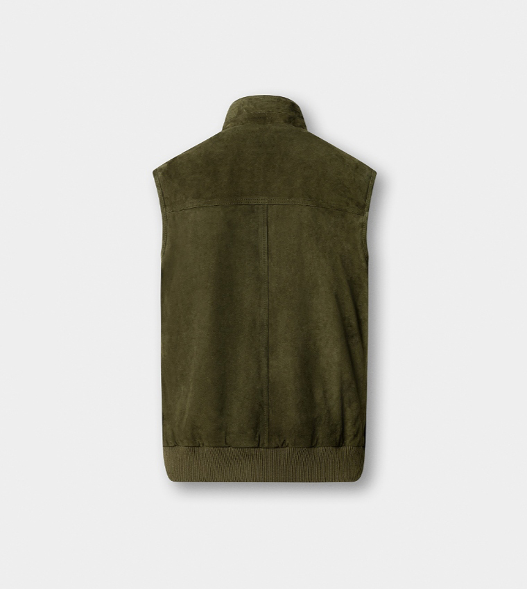 Solid Zip Closure Gilet
