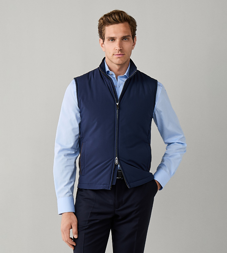 Solid Zip Closure Gilet