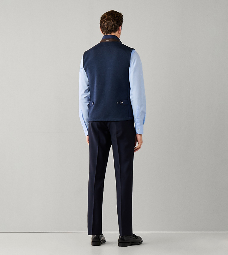 Solid Zip Closure Gilet