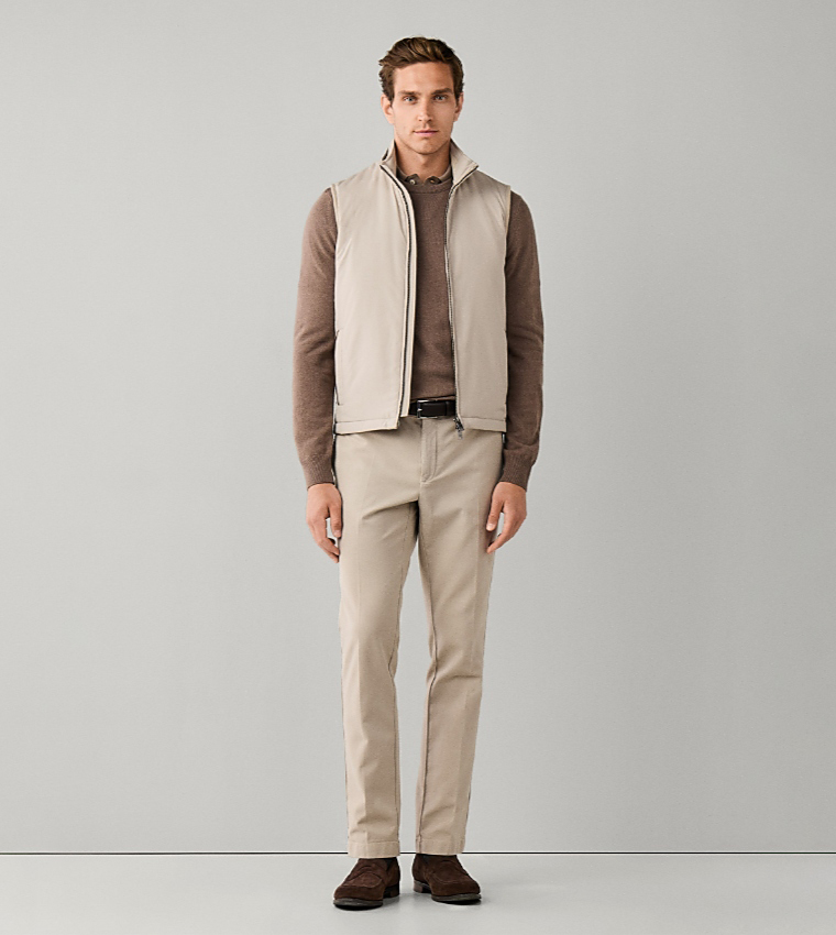 Solid Stand Collar Zip-Through Gilet