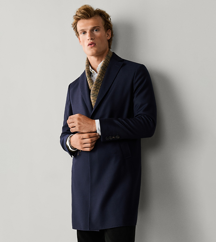 Solid Single-Breasted Overcoat