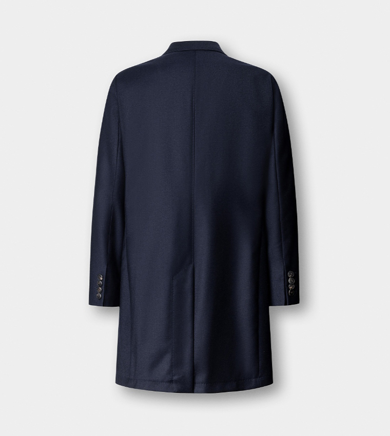 Solid Single-Breasted Overcoat