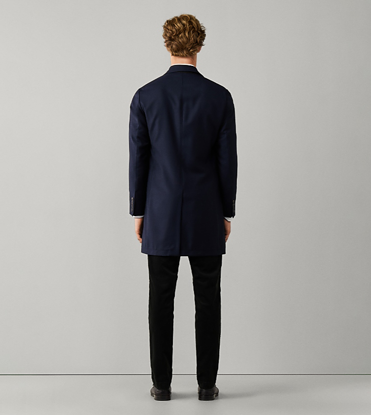 Solid Single-Breasted Overcoat