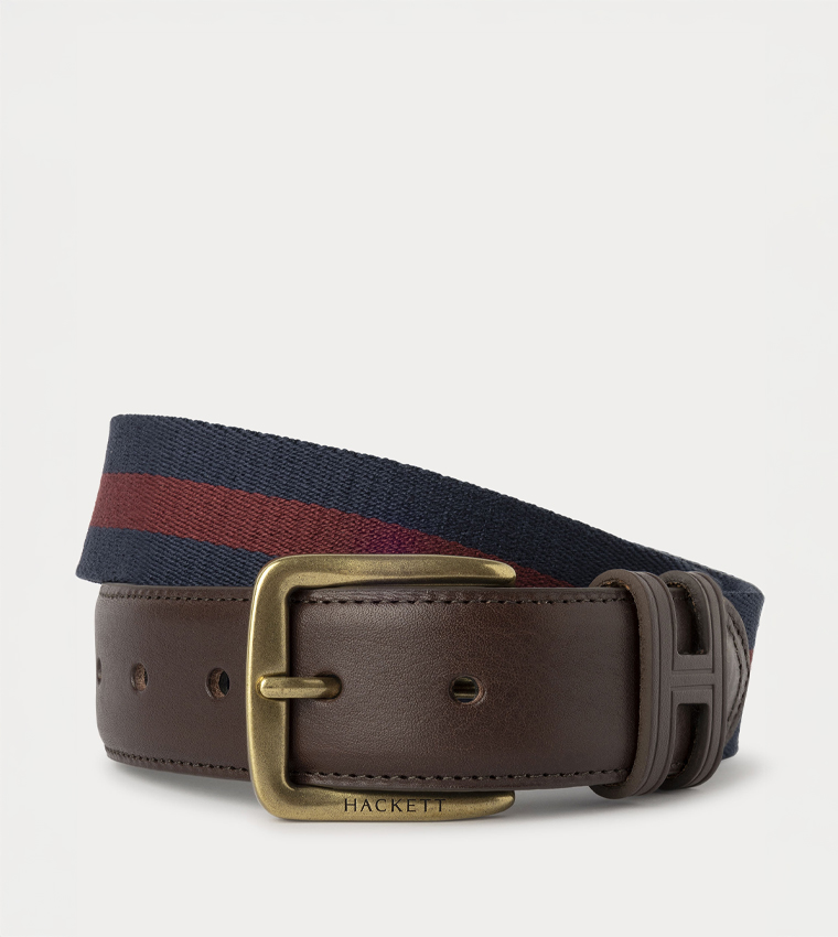 Striped Cotton Buckle Belt