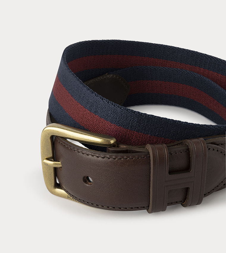 Striped Cotton Buckle Belt