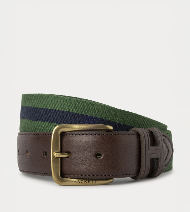 Striped Cotton Buckle Belt