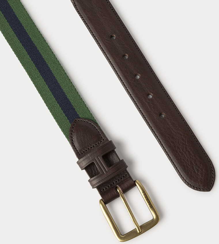 Striped Cotton Buckle Belt