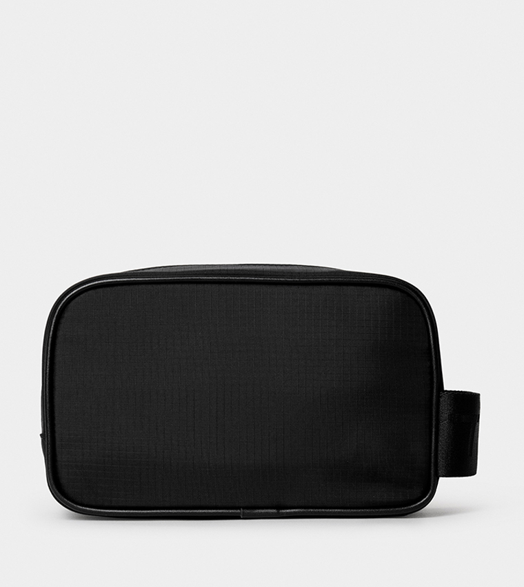 Logo Printed Zippered Toiletry Bag
