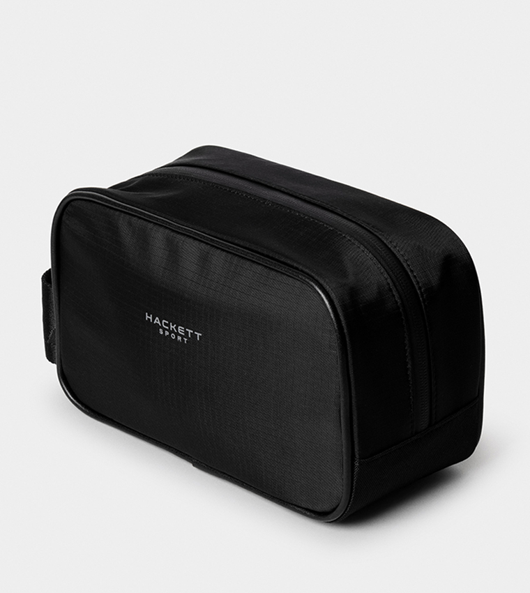 Logo Printed Zippered Toiletry Bag