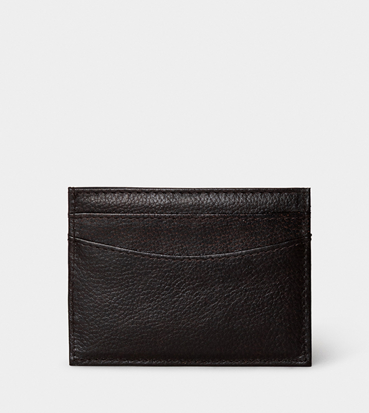 Logo Printed Leather Card Holder