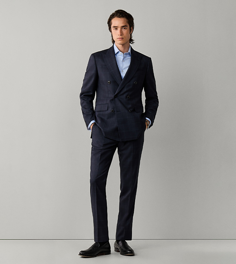 Check Double-Breasted Classic Suit