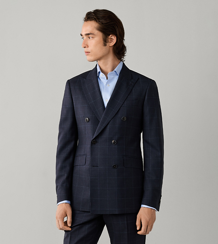 Check Double-Breasted Classic Suit