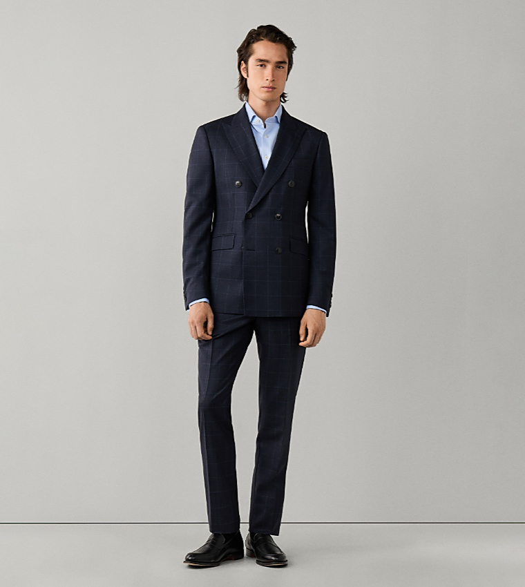 Check Double-Breasted Classic Suit