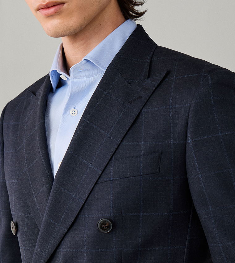 Check Double-Breasted Classic Suit