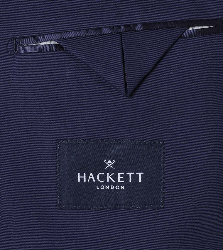 Solid Cotton Stretch Single Breasted Blazer