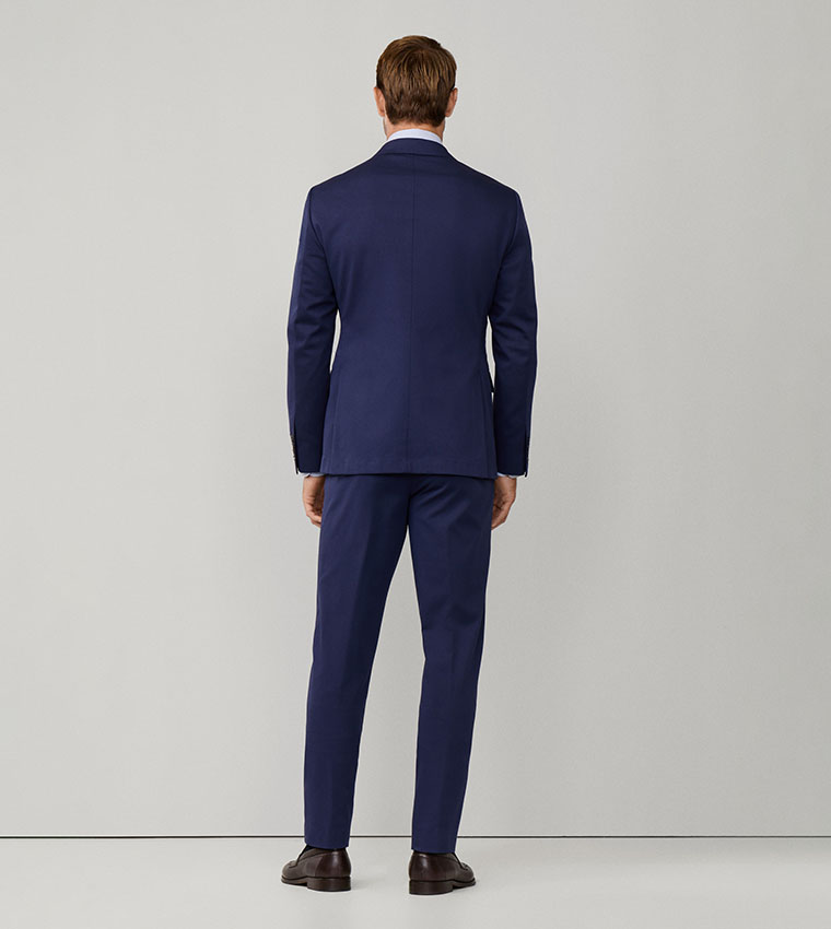 Solid Cotton Stretch Single Breasted Blazer