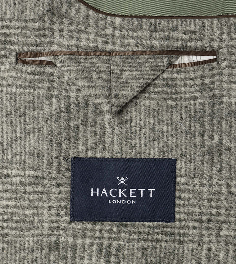 Glencheck Knit Notch Collar Blazer