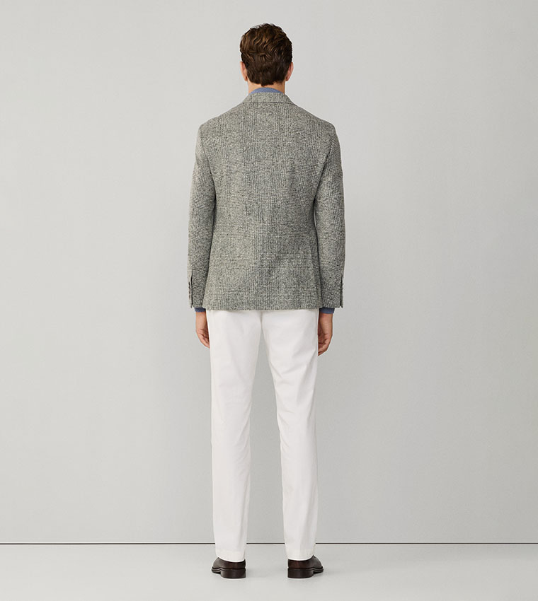 Glencheck Knit Notch Collar Blazer