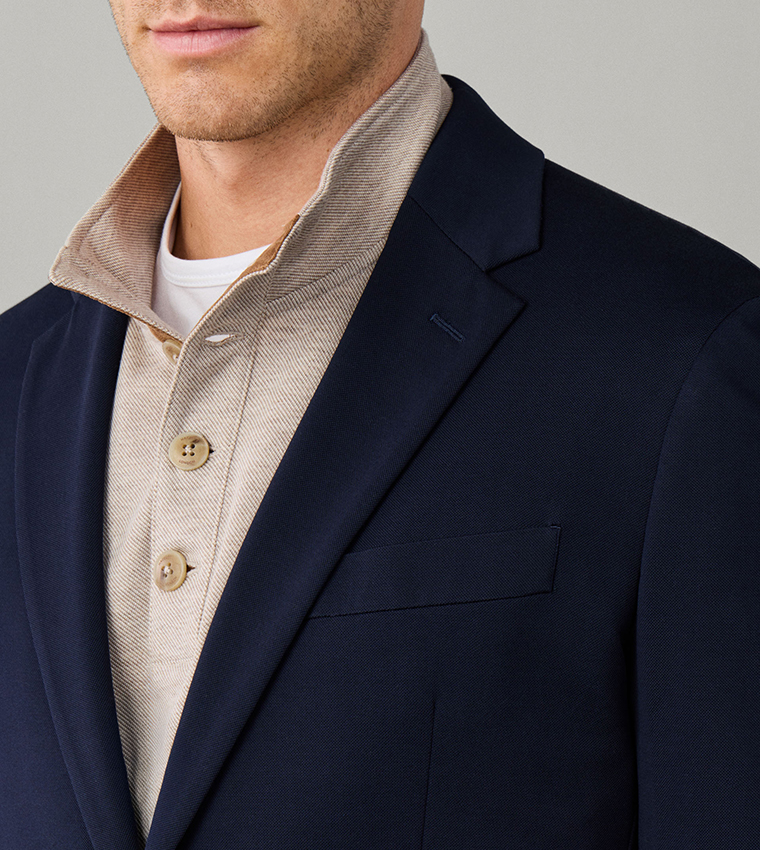Solid Single-Breasted Blazer