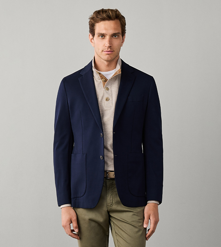 Solid Single-Breasted Blazer