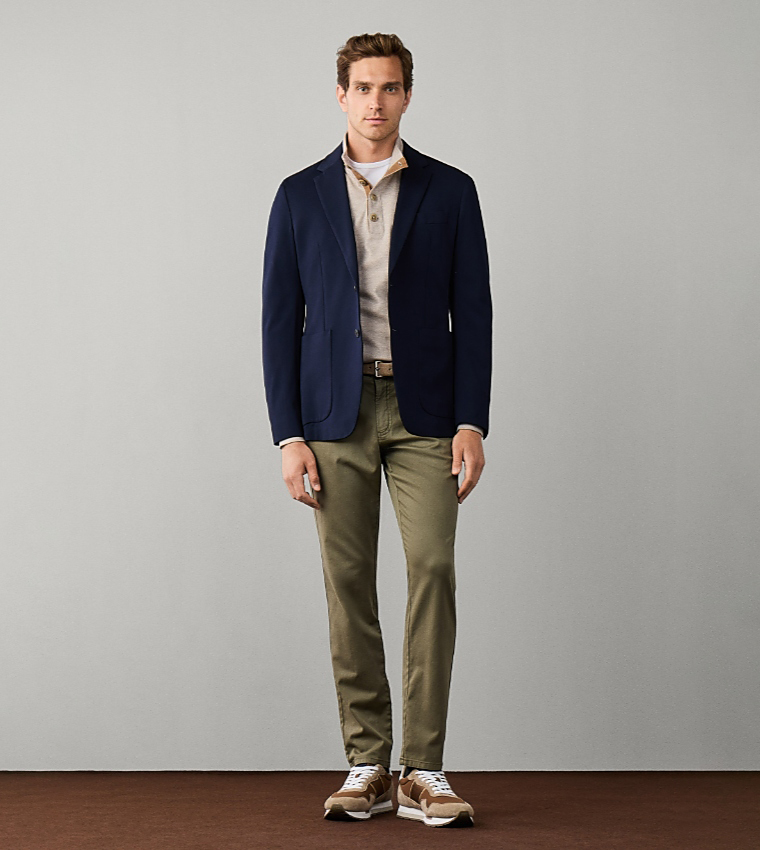 Solid Single-Breasted Blazer