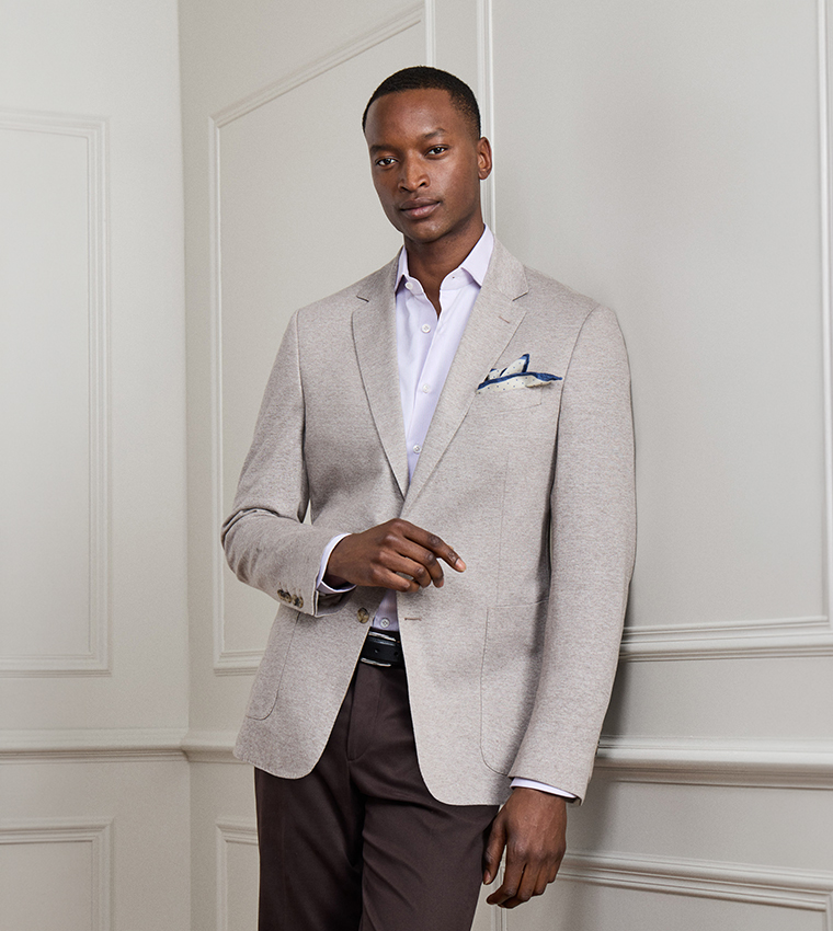 Textured Single-Breasted Blazer
