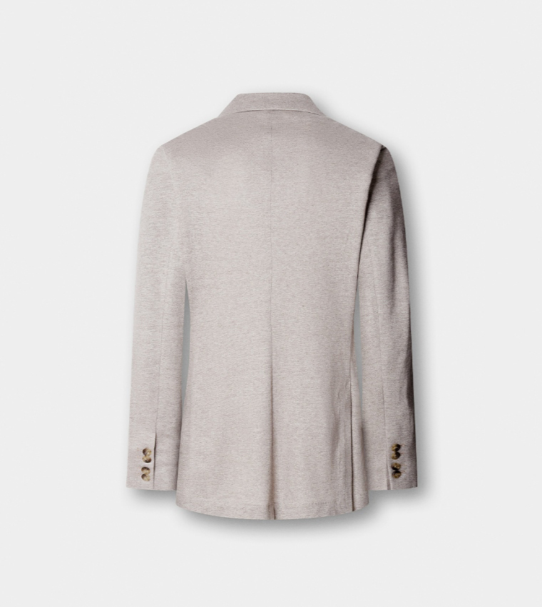 Textured Single-Breasted Blazer