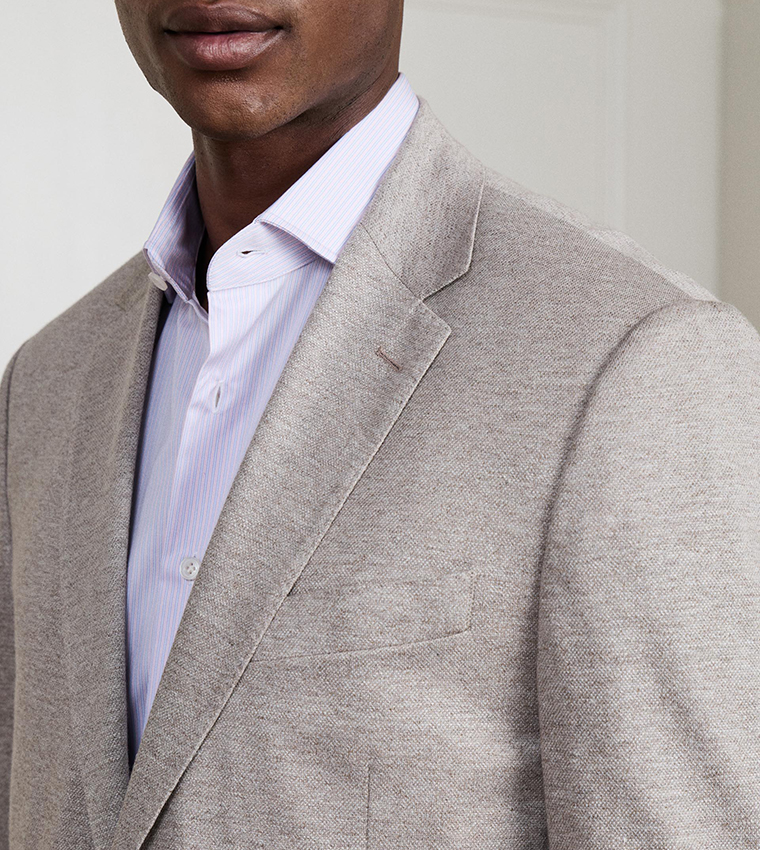 Textured Single-Breasted Blazer