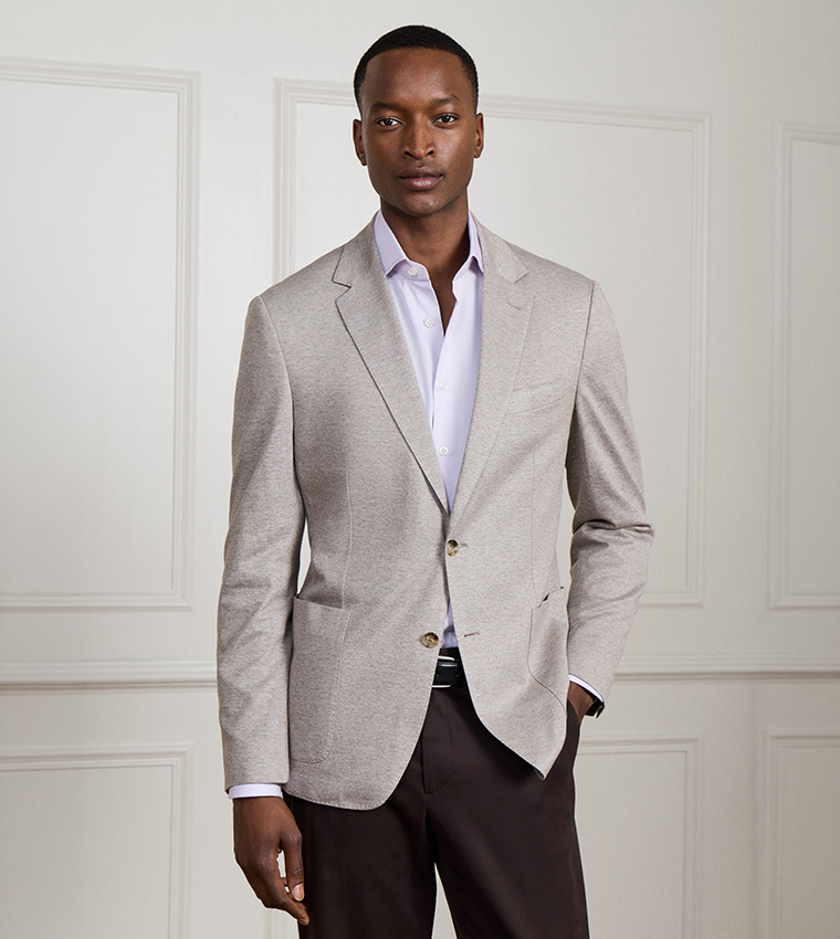 Textured Single-Breasted Blazer