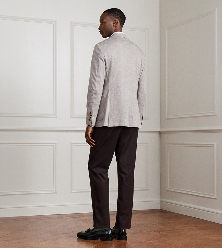Textured Single-Breasted Blazer