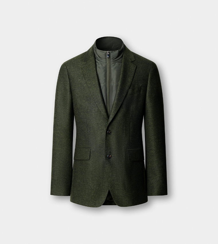 Textured Single-Breasted Blazer