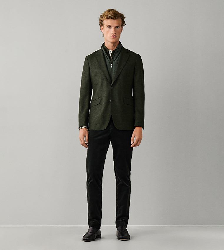 Textured Single-Breasted Blazer