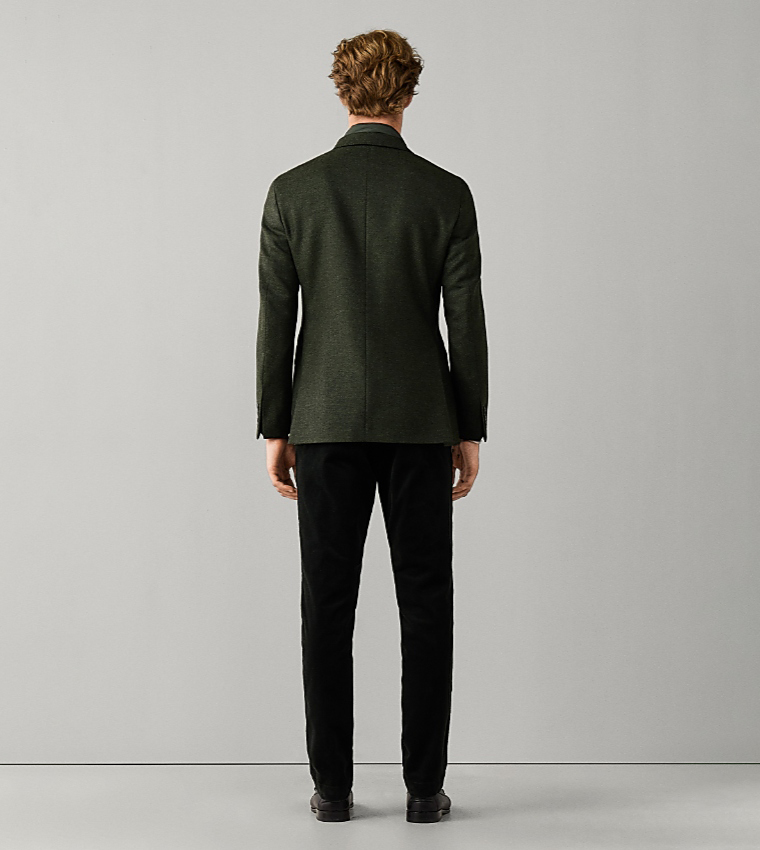 Textured Single-Breasted Blazer