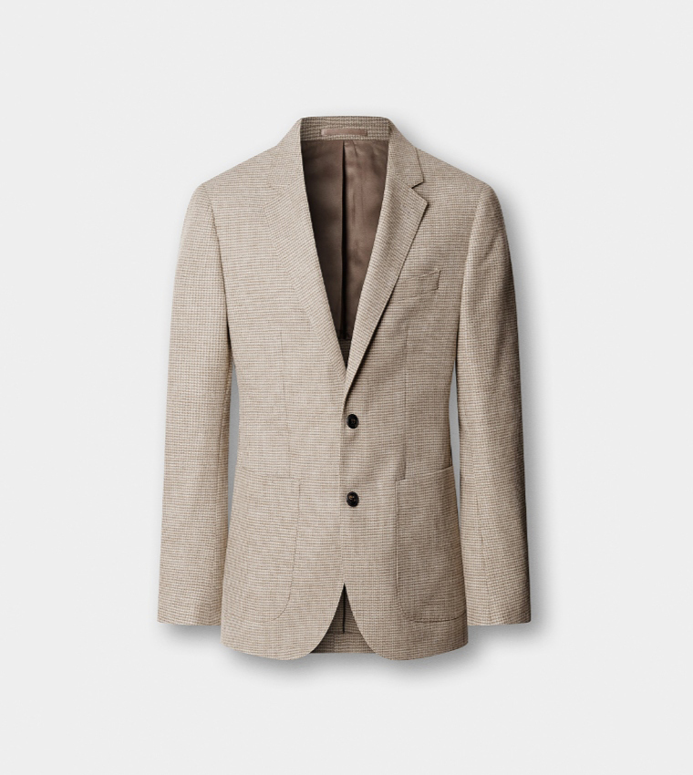 Houndstooth Single-Breasted Blazer