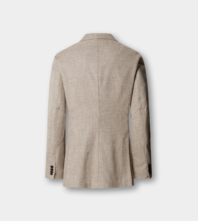 Houndstooth Single-Breasted Blazer
