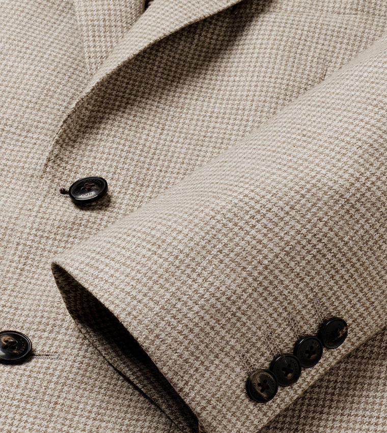 Houndstooth Single-Breasted Blazer