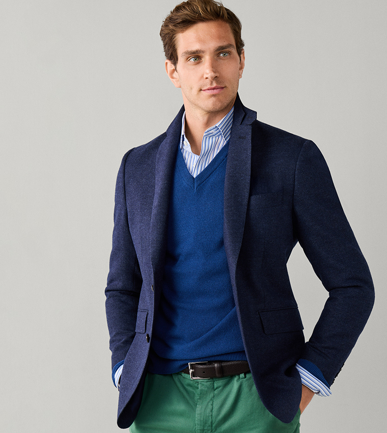 Textured Single-Breasted Blazer