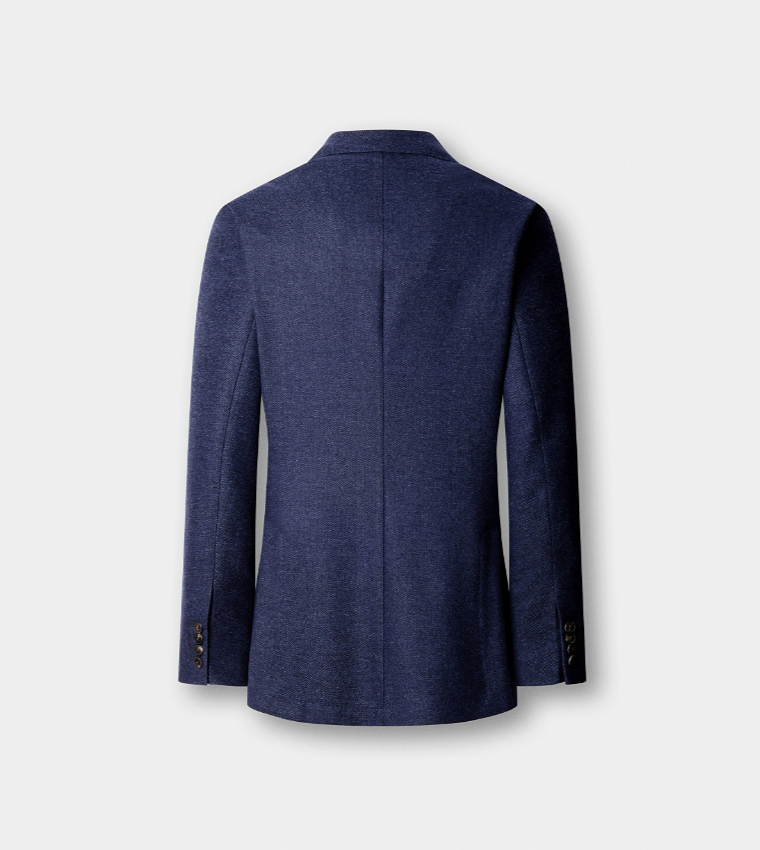 Textured Single-Breasted Blazer